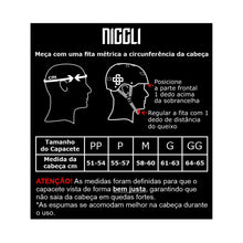 Capacete Niggli Iron Pro Light Pro Model Luiz Francisco branco