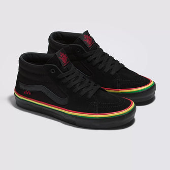 Tênis Skate Grosso Mid Rasta Black