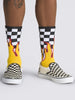Meia Flame Checkerboard Crew 41 /45 Black White