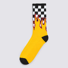 Meia Flame Checkerboard Crew 41 /45 Black White