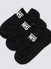 Meia Kick Boys 30/35 Black (3 Pares)