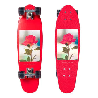 Skate Montado HBL Just Cruiser Mini-Long Vermelho/Transparente
